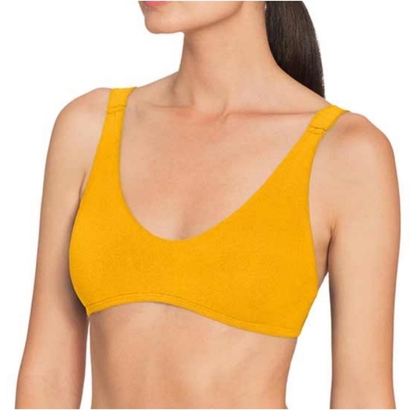 Robin Piccone Other - Robin Piccone Ava Scoop Neck Bikini Top in Marigold Yellow SZ S NWOT